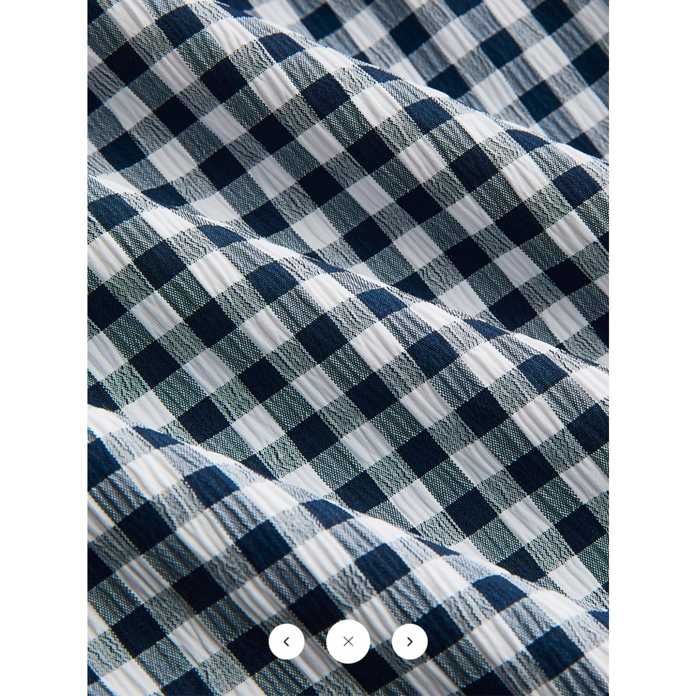 NWT Commense Gingham Frog Button Short Sleeve Midi Dress Sz M - Picture 5 of 6